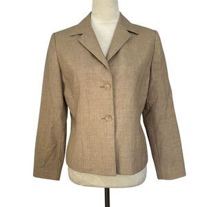 Vintage Pendleton‎ Blazer 100% Virgin Wool Career Jacket Tan Womens Petite 8